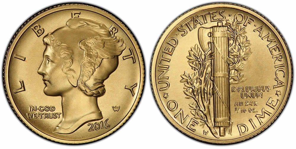 The-2016-Centennial-Series-Gold-Mercury-Dime,-Standing-Liberty-Quarter-&-Walking-Liberty-Half-Dollar