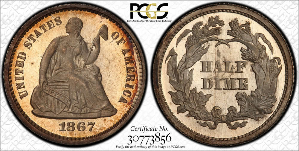1867-Seated-Liberty-Half-Dime-PCGS-MS-67-Sells-For-$20,400
