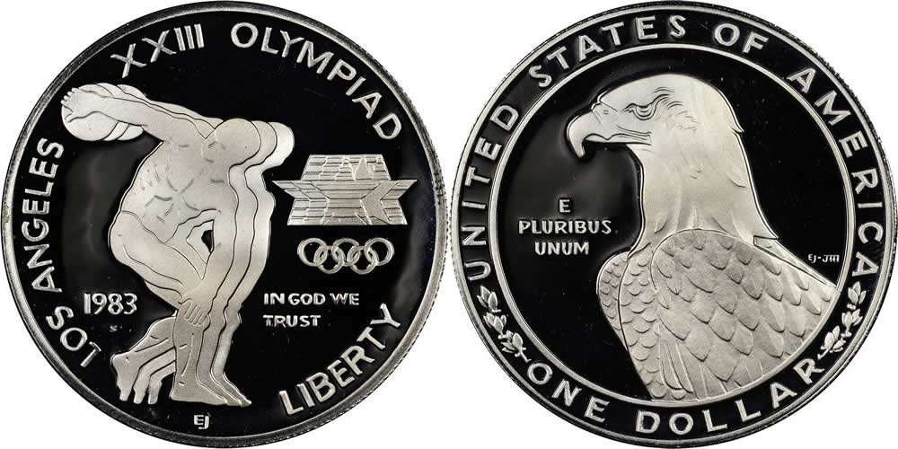 1983-Silver-Dollar-Issued-For-The-1984-Olympics-In-Los-Angeles