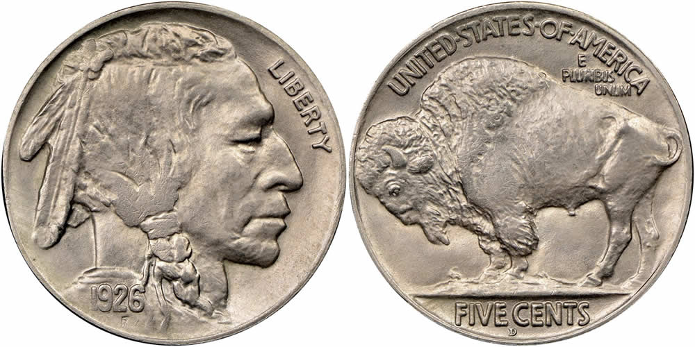 Counterfeit-Detection:-1926-D-Buffalo-Nickel---Altered