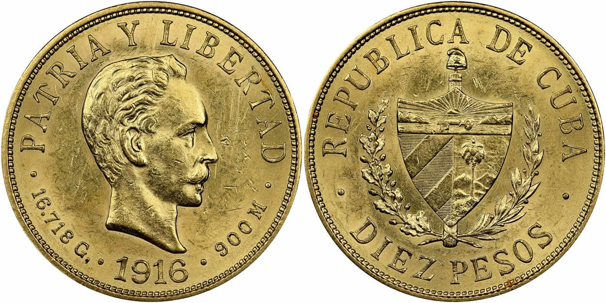 Counterfeit-Detection:-1916-Gold-Cuban-10-Pesos