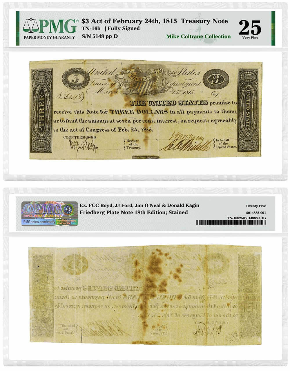Unique-$3-US-Note-Certified-By-PMG-Realizes-$168,000
