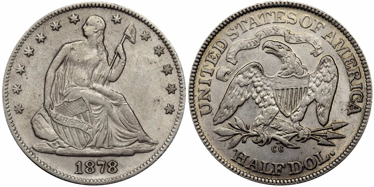 Counterfeit-Detection:-1878-CC-Seated-Liberty-Half-Dollar