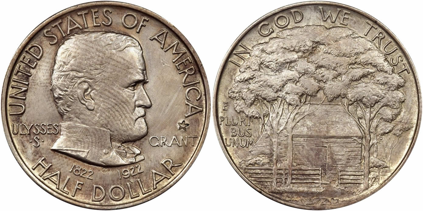 Counterfeit-Detection:-1922-Grant-Commemorative-Half-Dollar:-Altered-With-Added-Star