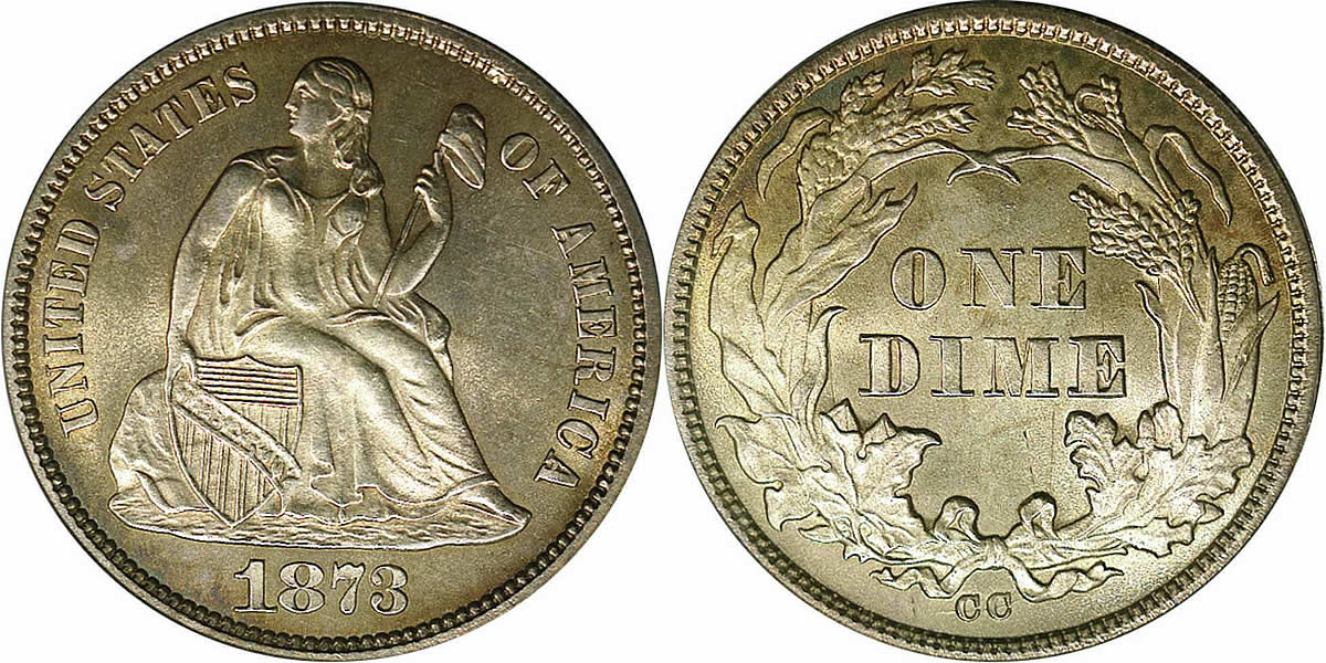 Seated-Saturday:-1873-CC-Seated-Liberty-Dime-Without-Arrows