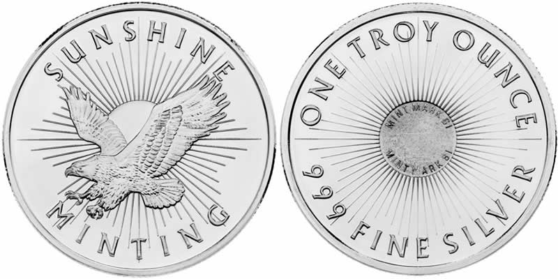 Flash-Sale:-1-Oz-Sunshine-Mint-Silver-Round