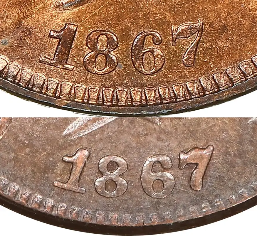 Counterfeit-Detection:-1867-Indian-Head-Cent
