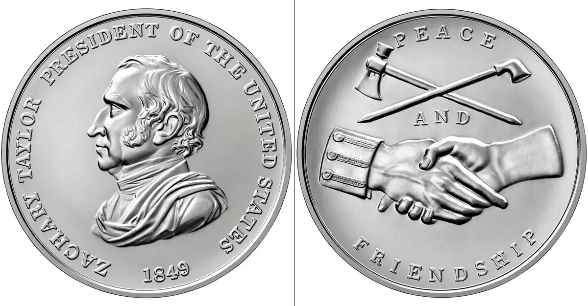 Presidential-Silver-Medal-Honoring-Zachary-Taylor-Available-On-May-2-2022