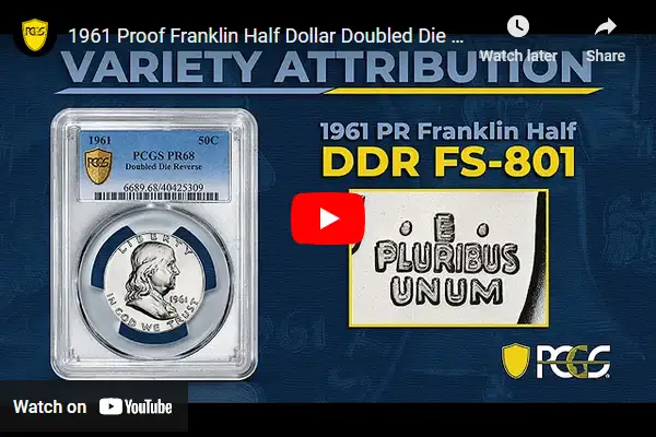 Video:-1961-Proof-Franklin-Half-Dollar-Doubled-Die-Reverse-|-PCGS-Variety-Attribution