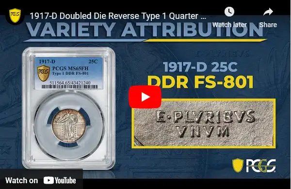Video:-1917-D-Doubled-Die-Reverse-Type-1-Quarter-|-PCGS-Variety-Attribution