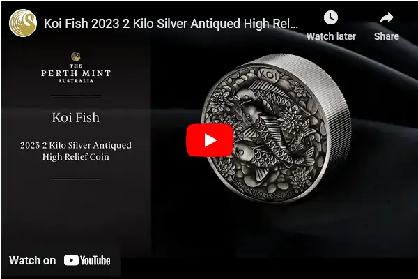 Perth-Mint-Unboxing:-Koi-Fish-2023-2-Kilo-Silver-Antiqued-High-Relief-Coins