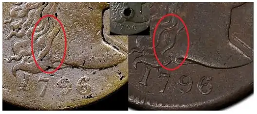 Counterfeit-Detection:-1796-Large-Cent-S-85-Struck-Counterfeit