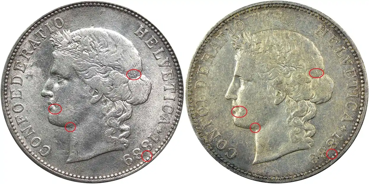 Counterfeit-Detection:-1889-B-Switzerland-5-Francs