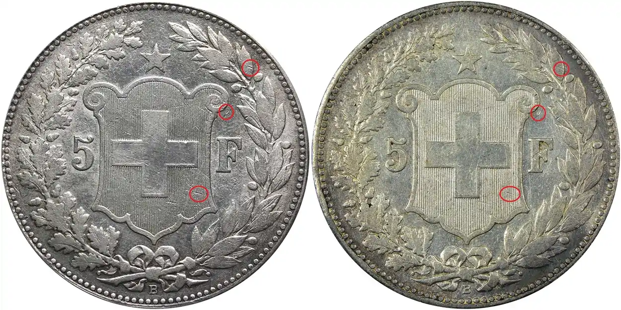 Counterfeit-Detection:-1889-B-Switzerland-5-Francs