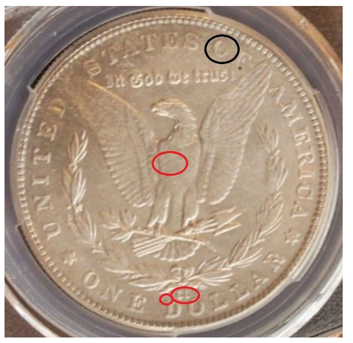Counterfeit-Detection:-1893-CC-Morgan-Dollar-Counterfeit---Not-PCGS