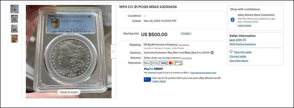 Counterfeit-Detection:-1893-CC-Morgan-Dollar-Counterfeit---Not-PCGS