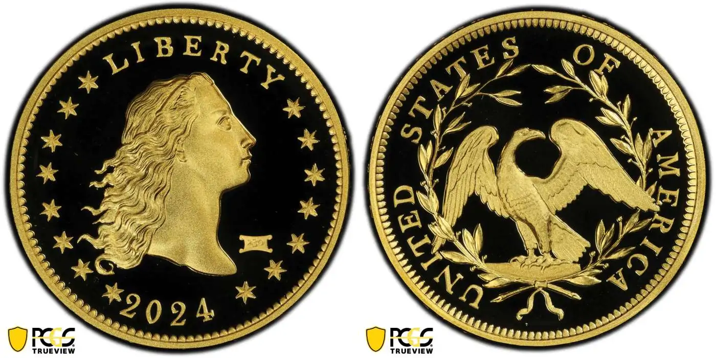 PCGS-Encapsulates-Privy-Mark-230th-Anniversary-Flowing-Hair-High-Relief-Gold-Coins