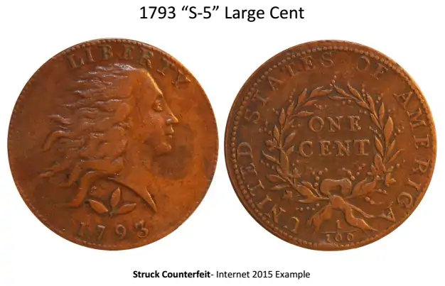 Counterfeit-Detection:-1793-S-5-Wreath-Large-Cent-+-1-Page-Attribution-Guide