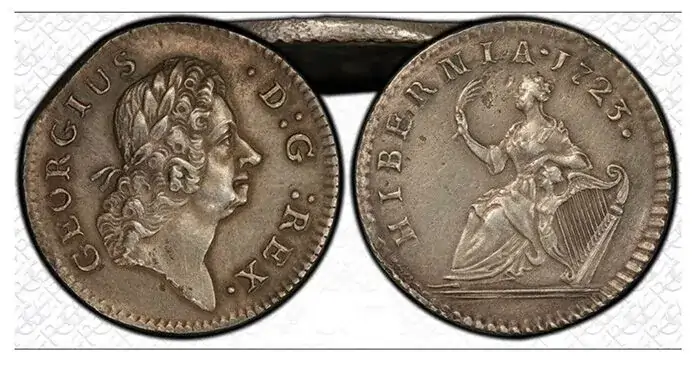 Counterfeit-Detection:-1723-Silver-D:g-Rex-Hibernia-Struck-Counterfeit