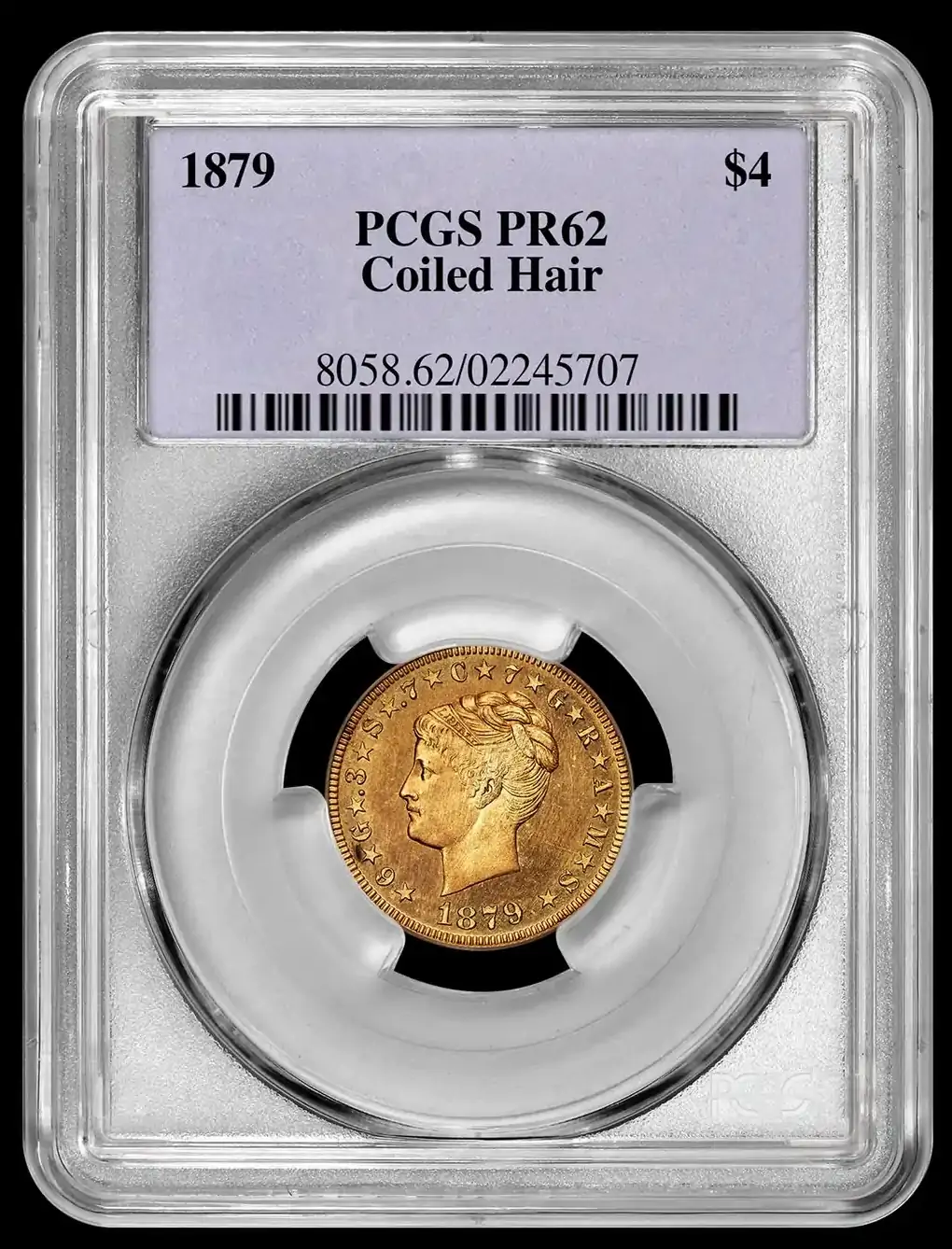 1879-$4-Coiled-Hair-Stella-PCGS-PR-62