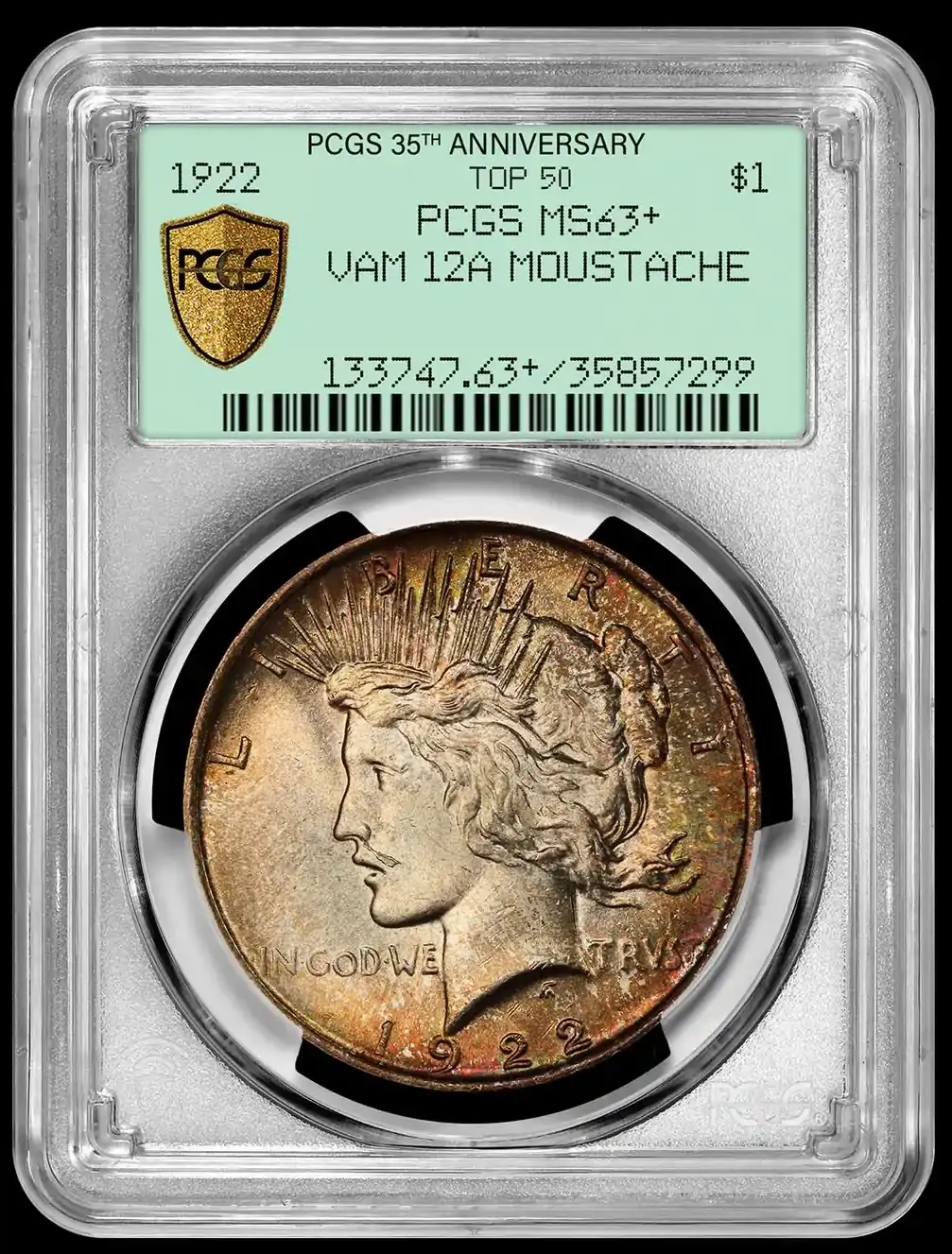 1922-Peace-Dollar-VAM-12A-Moustache-Variety-PCGS-MS-63+