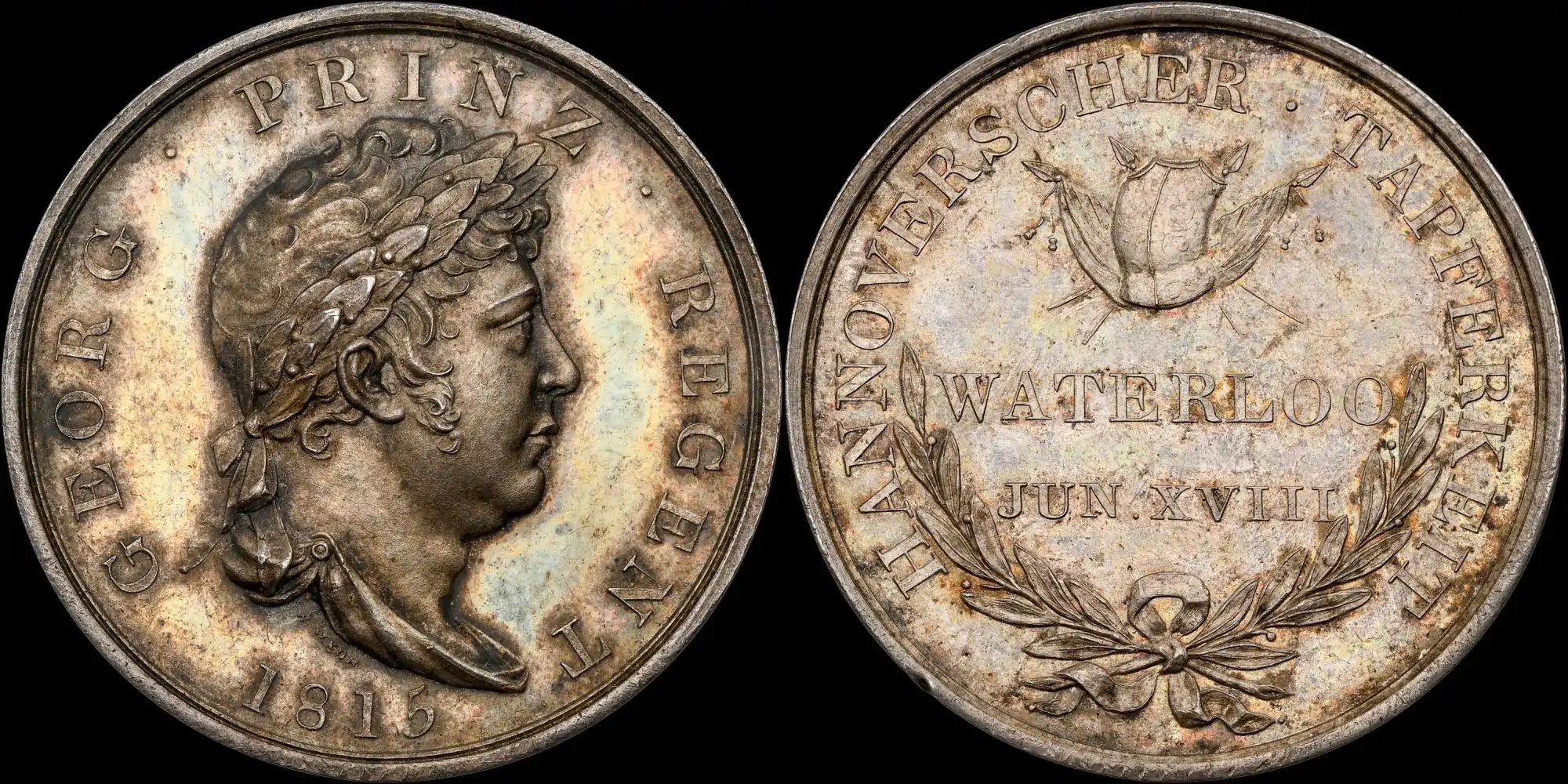 Germany-1815-Dated-Hanover-Silver-Battle-Of-Waterloo-Medal