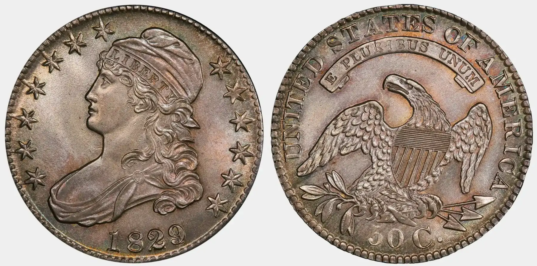 1829-Over-7-Capped-Bust-Half-Dollar-PCGS-MS-64+