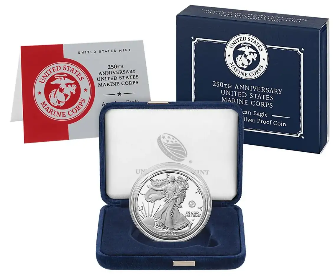250th-Anniversary-US-Marine-Corps-American-Eagle-One-Ounce-Silver-Proof-Coin-Available-On-11/10/25