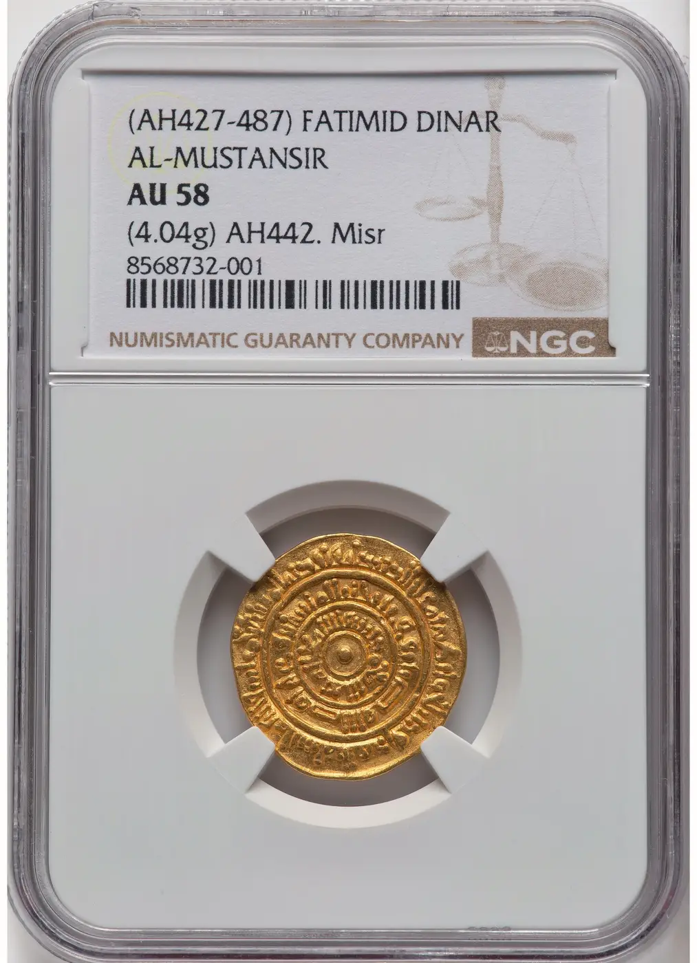 Throwback-Thursday:-Mid-11th-Century-Fatamid-Dinar-Under-Al-Mustansir-Billah-NGC-AU-58