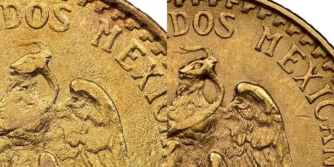 Counterfeit-Detection:-Mexico-1920-2-Pesos-Gold