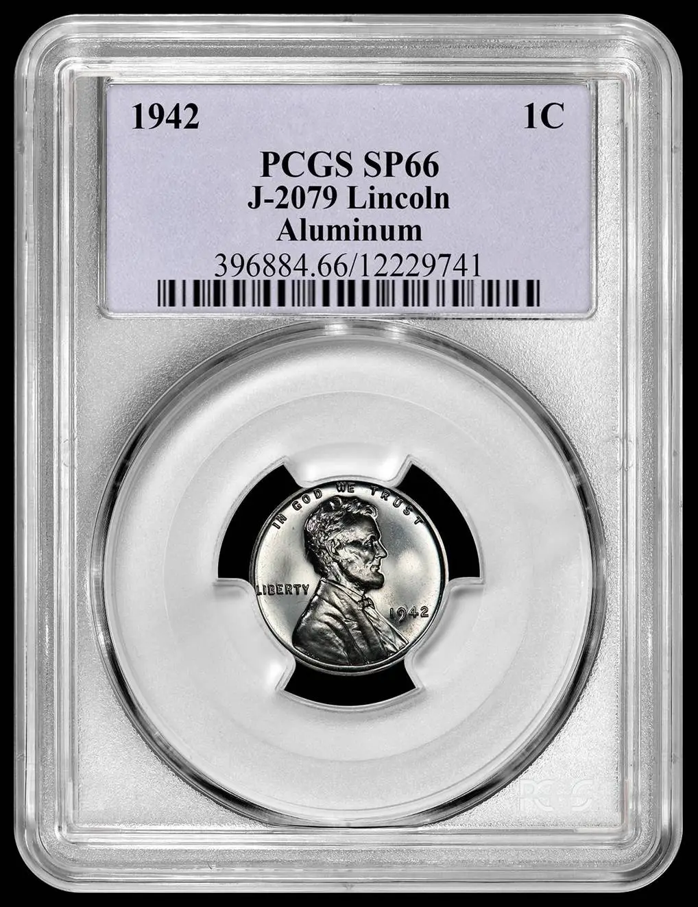 1942-Aluminum-Lincoln-Wheat-Cent-PCGS-SP-66,-J-2079-Pattern