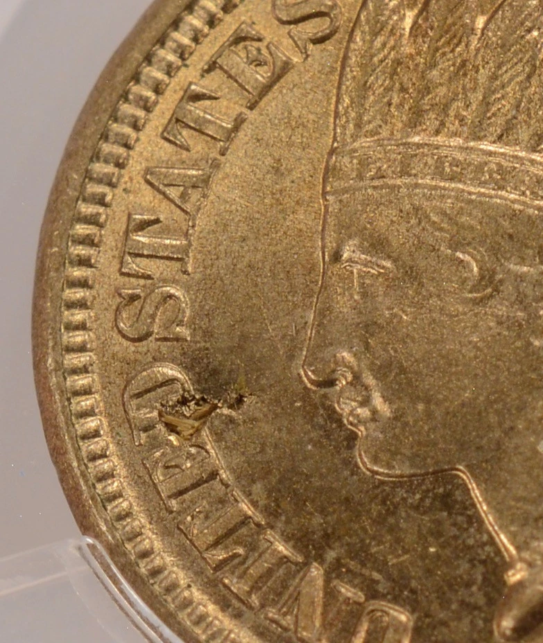 1863-Indian-Cent-Retained-Rolled-In-Wood-Obverse-PCGS-MS-64