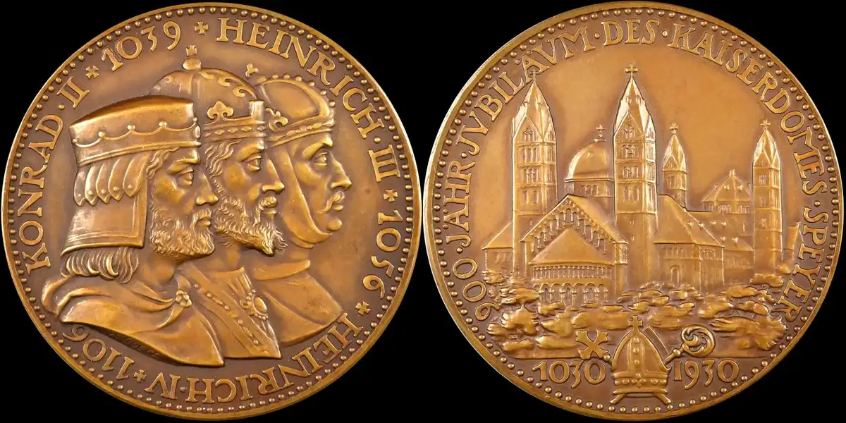 Speyer-Cathedral---900th-Anniversary-Karl-Goetz-Bronze-Medal-1930-Dated-NGC-MS-64BN,-Kienast-452