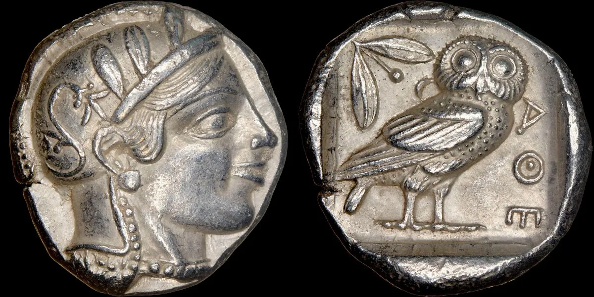 455-440-BC-Athens-Silver-Tetradrachm-Showing-The-Goddess-Athena-And-Her-Owl-NGC-Ch-AU