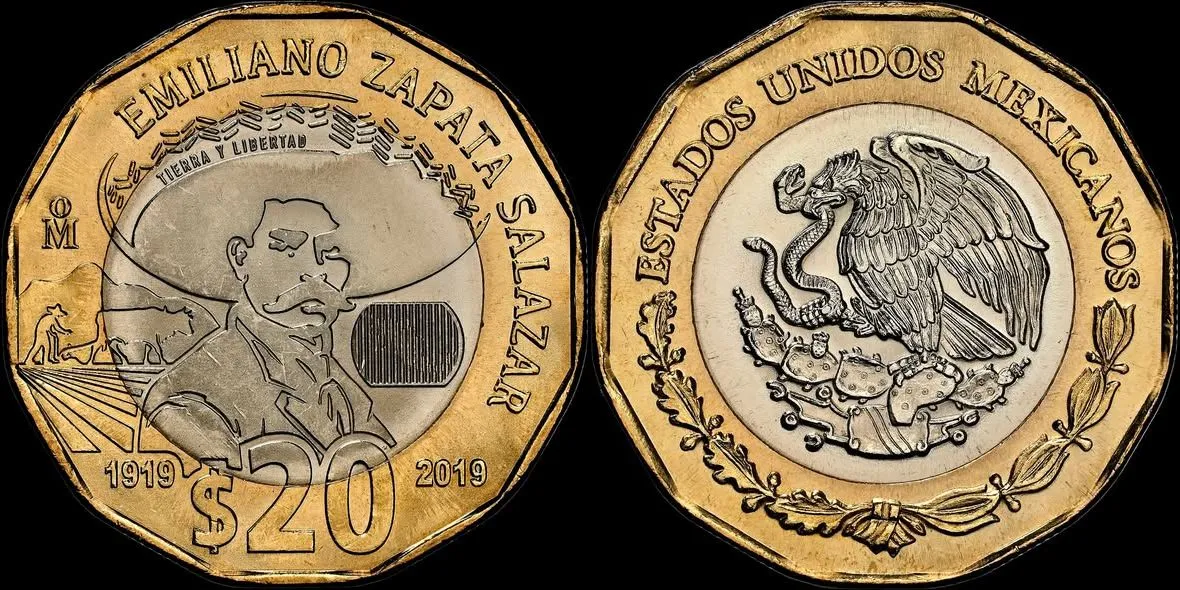 2019-Mexico-20-Pesos-Commemorating-The-Death-Of-Emiliano-Zapata-Salazar