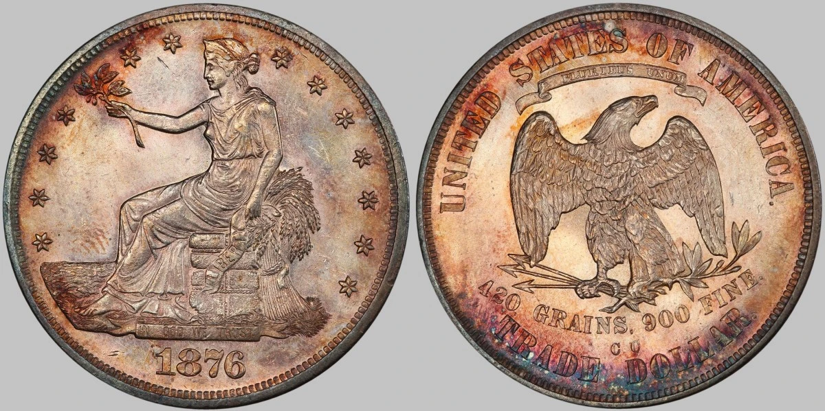 1876-CC-Trade-Dollar-Type-1/1-Variety-PCGS-MS-64