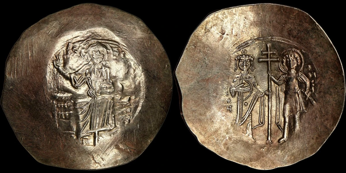 1118-1143-Ad-Electrum-Aspron-Trachy-Struck-Under-Byzantine-Emperor-John-II
