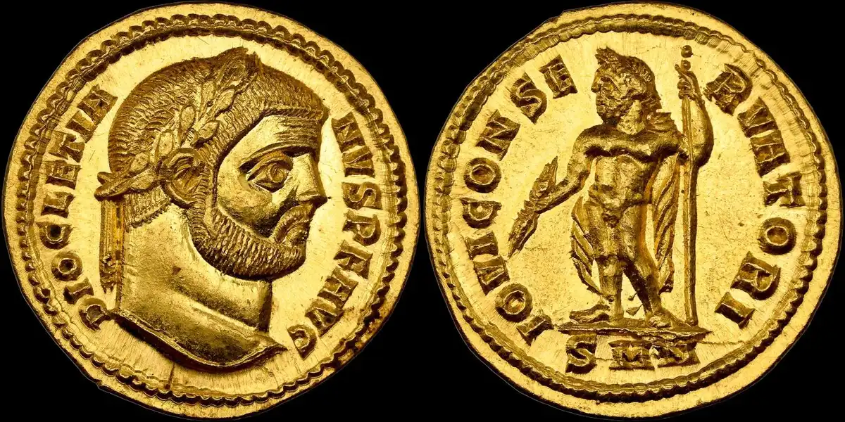 Ad-284-305-Gold-Aureus-Issued-Under-Roman-Emperor-Diocletian,-NGC-Gem-MS-Strike:-5/5-Surface:-5/5