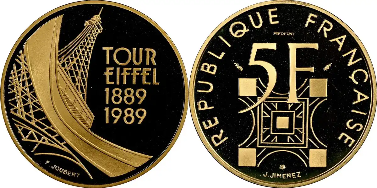 1989-Gold-Piefort-5-Francs,-NGC-PR-69-Ultra-Cameo