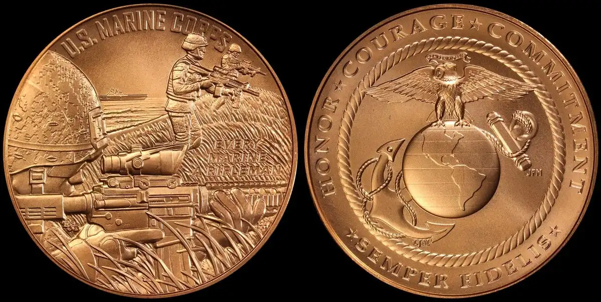 2023-US-Marine-Corps-Matte-Bronze-Medal-PCGS-MS-69