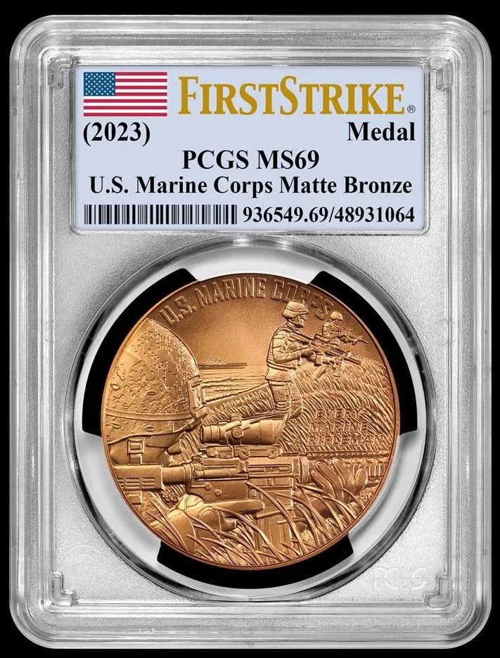 2023-US-Marine-Corps-Matte-Bronze-Medal-PCGS-MS-69