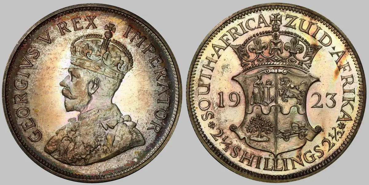 1923-South-African-2-1/2-Shillings,-PCGS-PR-65,-King-George-V