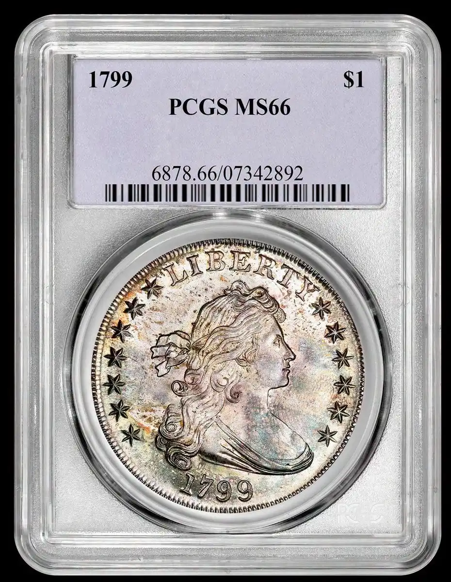 1799-Draped-Bust-Dollar,-PCGS-MS-66,-Top-Pop
