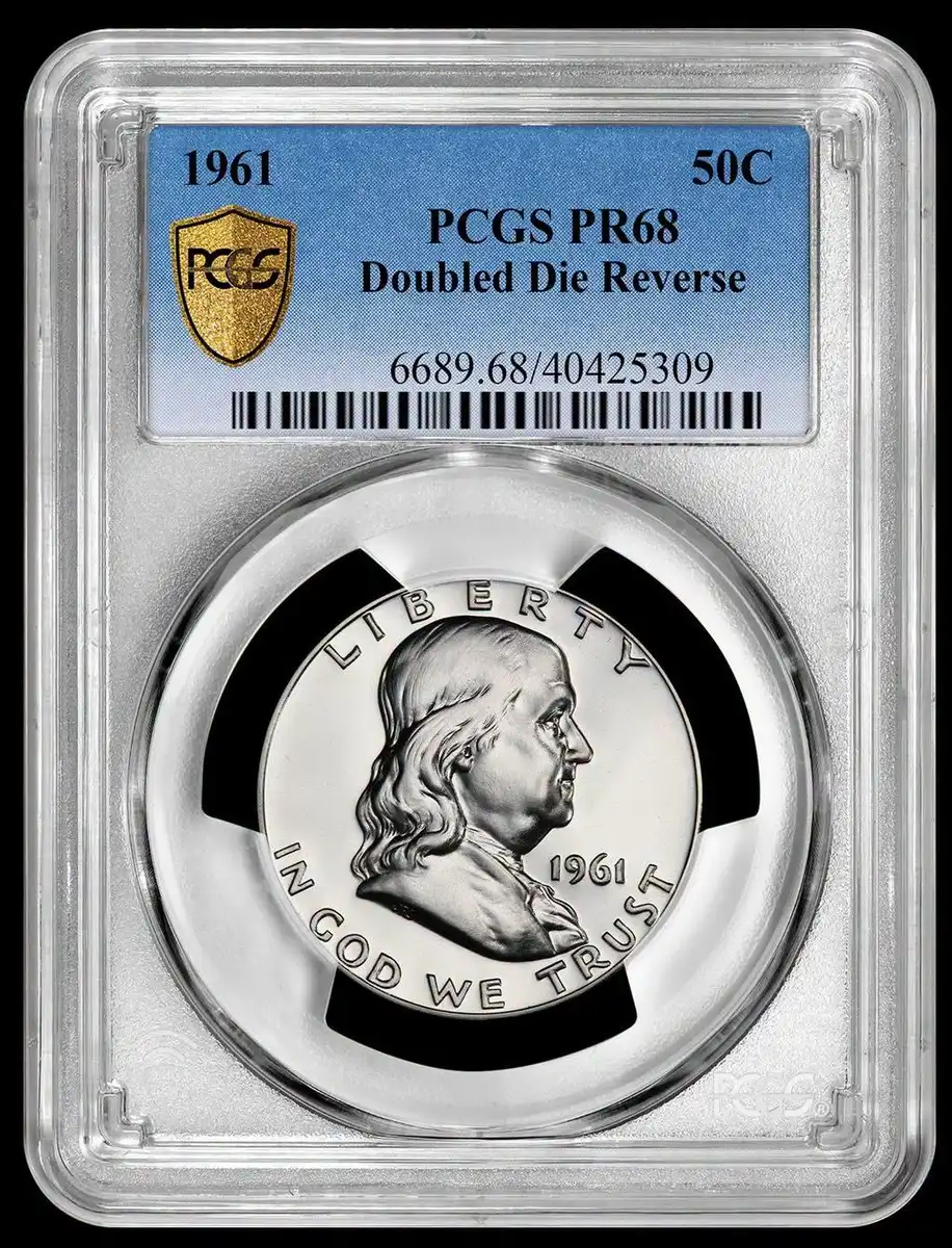 1961-Franklin-Half-Dollar-Proof-Doubled-Die-Reverse,-PCGS-PR-68