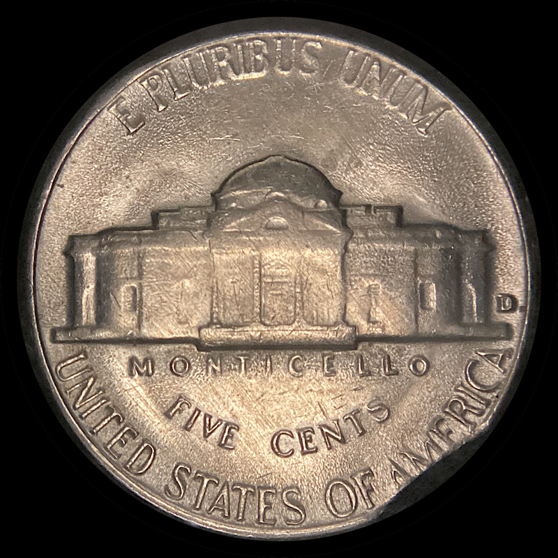 1964-D-Jefferson-Nickel-With-Clipped-Planchet.