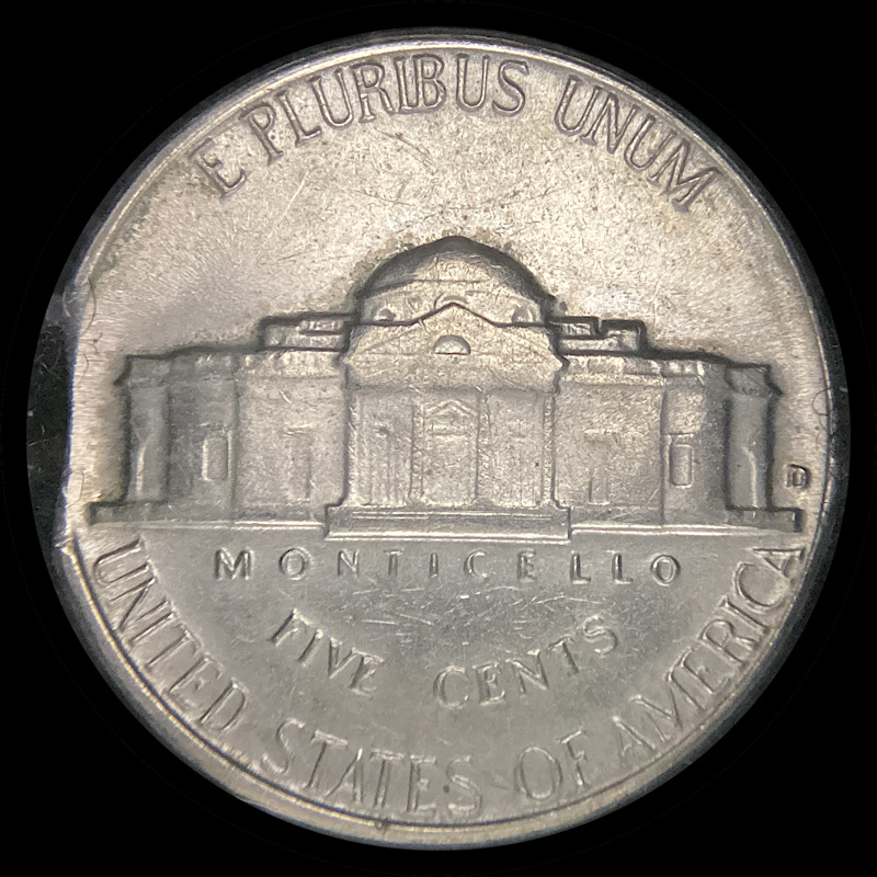 Clipped-Planchet-1964-D-Jefferson-Nickel-At-K9.