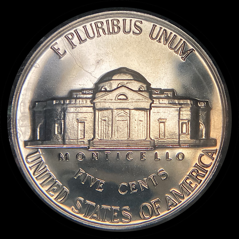 Toned-Jefferson-Proof-Nickels-1964,-3x-1962.