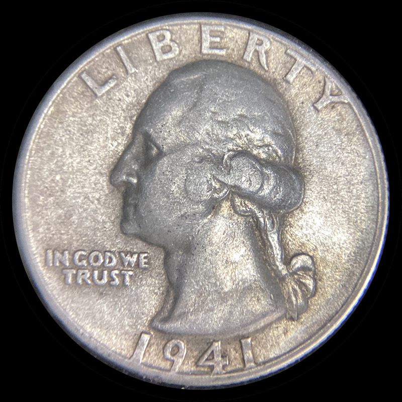 Sticky-Film-On-Silver-Quarter,-Impervious-To-Hot-Water-And-Acetone.