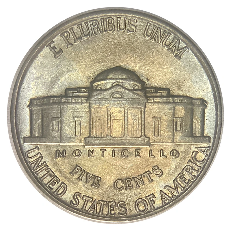 1939-Jefferson-Nickel,-Qdr-FS-802,-Toning.