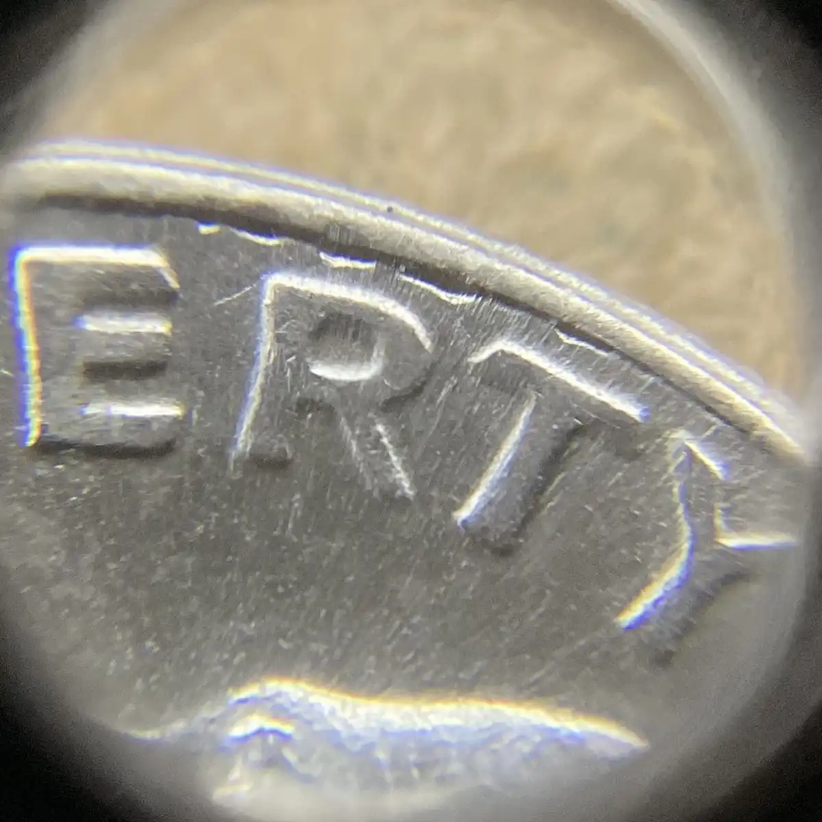 1999-P-Dime-With-Strange-Pits-Or-Voids-Inside-Rim.-Misaligned-Collar-Clash?-Defective-Planchet?